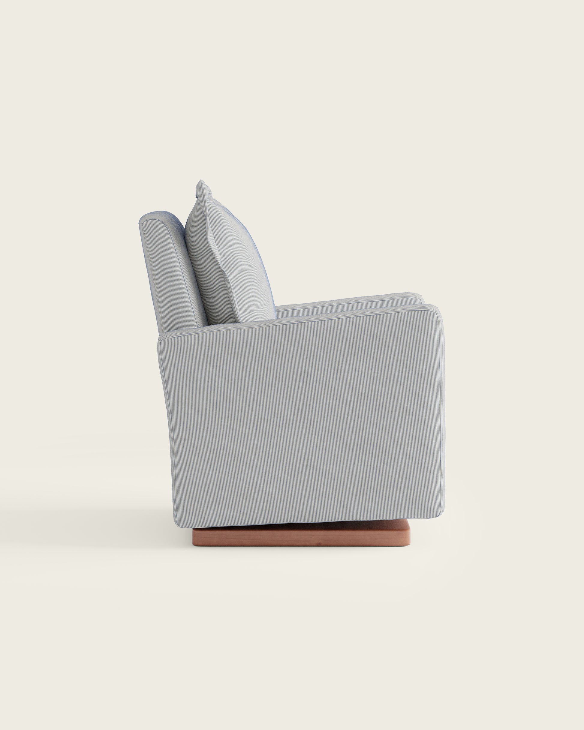 Bluebell Ticking Stripe / Wood Base