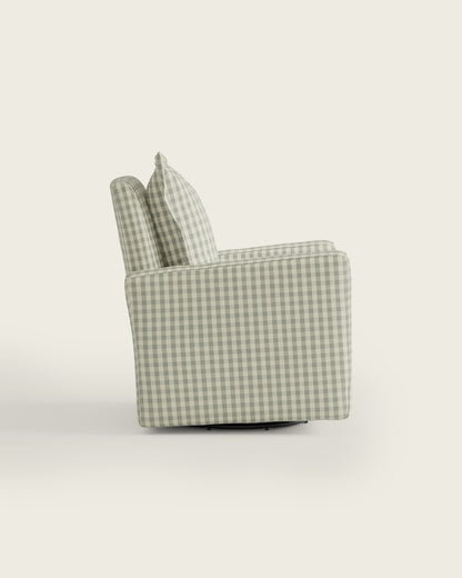 Celadon Gingham / Metal Base