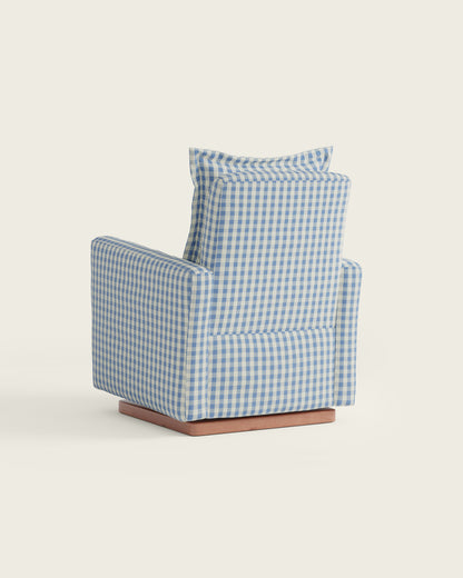 Bluebell Gingham / Wood Base