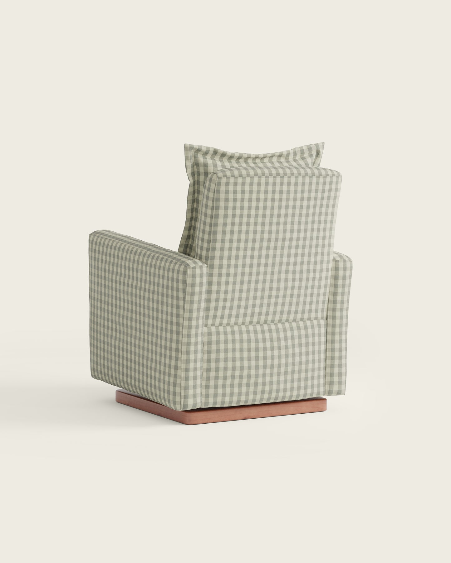 Celadon Gingham / Wood Base