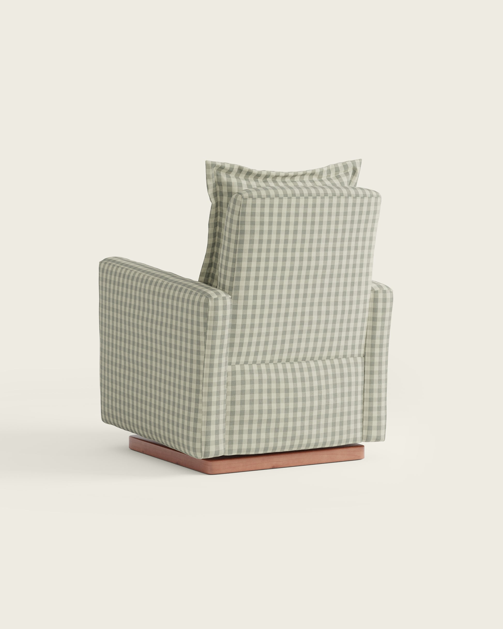 Celadon Gingham / Wood Base