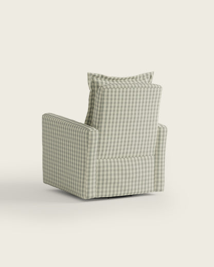 Celadon Gingham / Metal Base