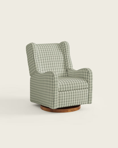 Celadon Gingham / Wood Base
