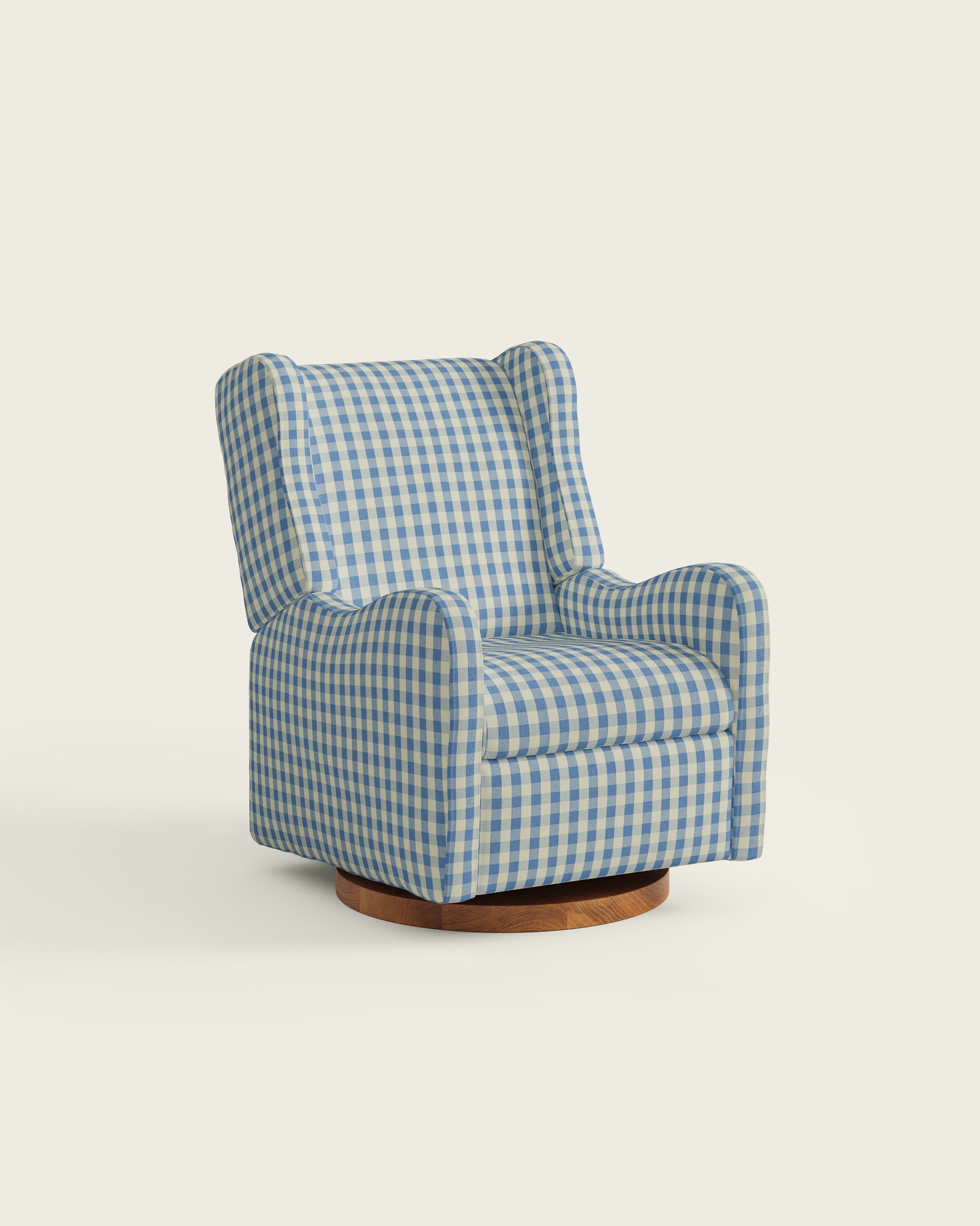 Bluebell Gingham / Wood Base