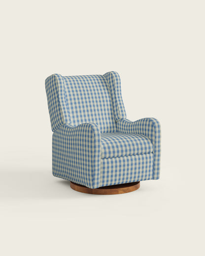 Bluebell Gingham / Wood Base
