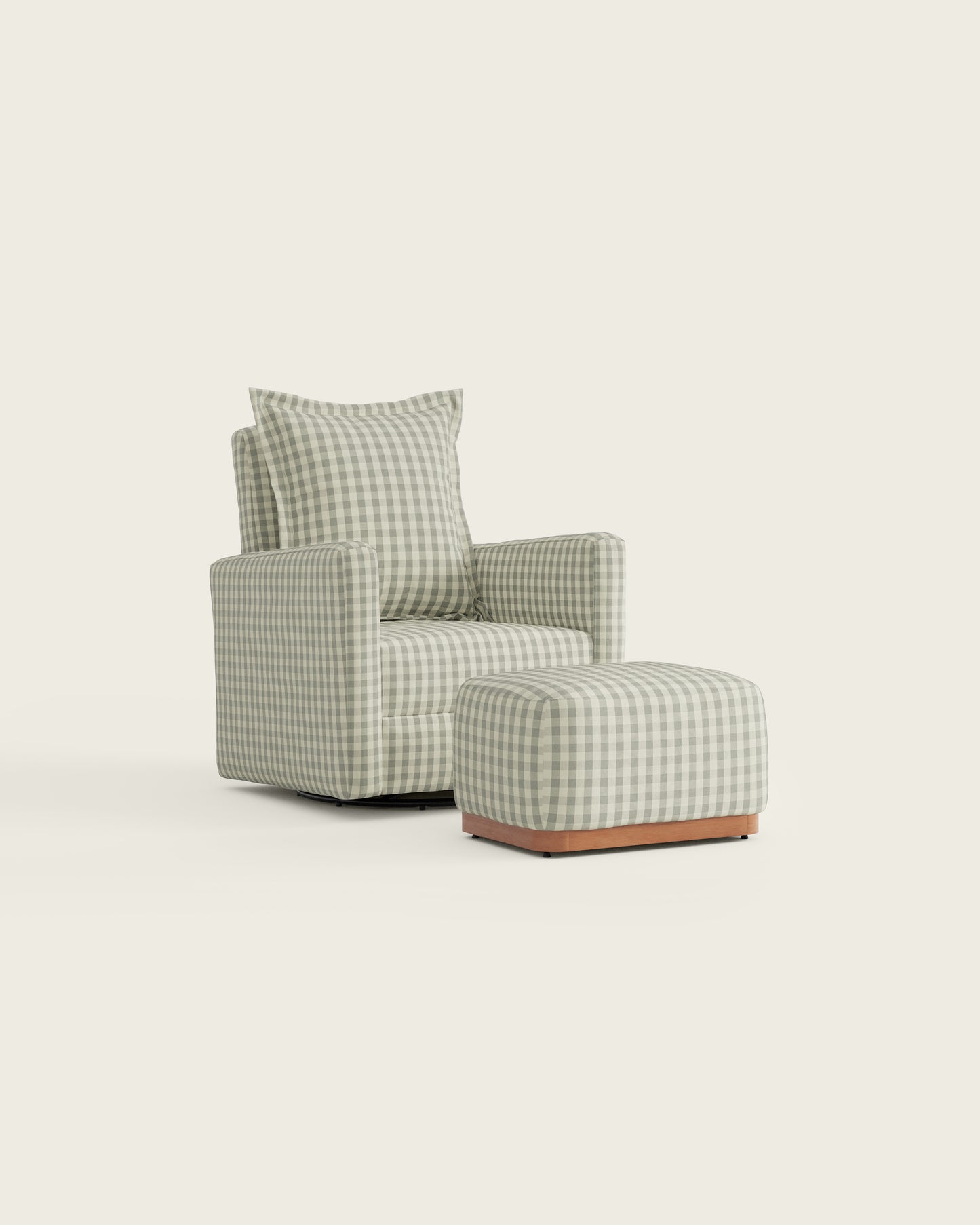 Celadon Gingham / Metal Base