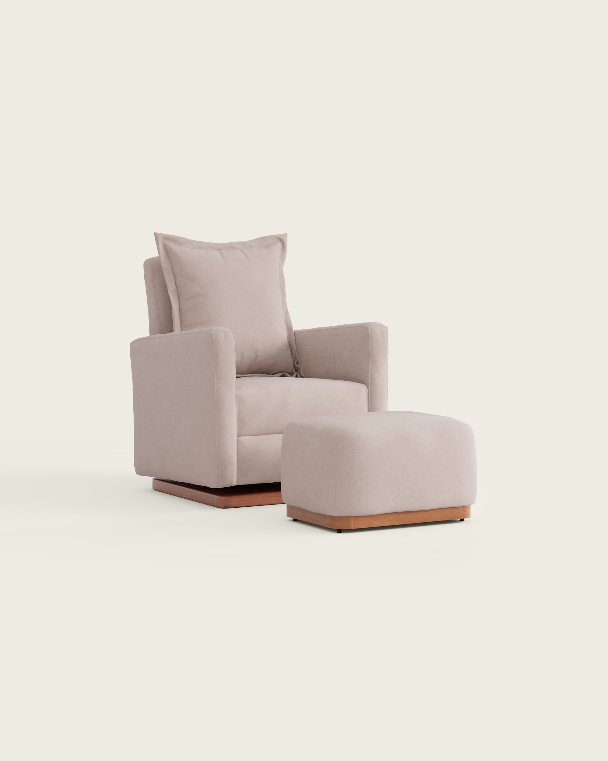 Peony Brushed Chenille / Wood Base