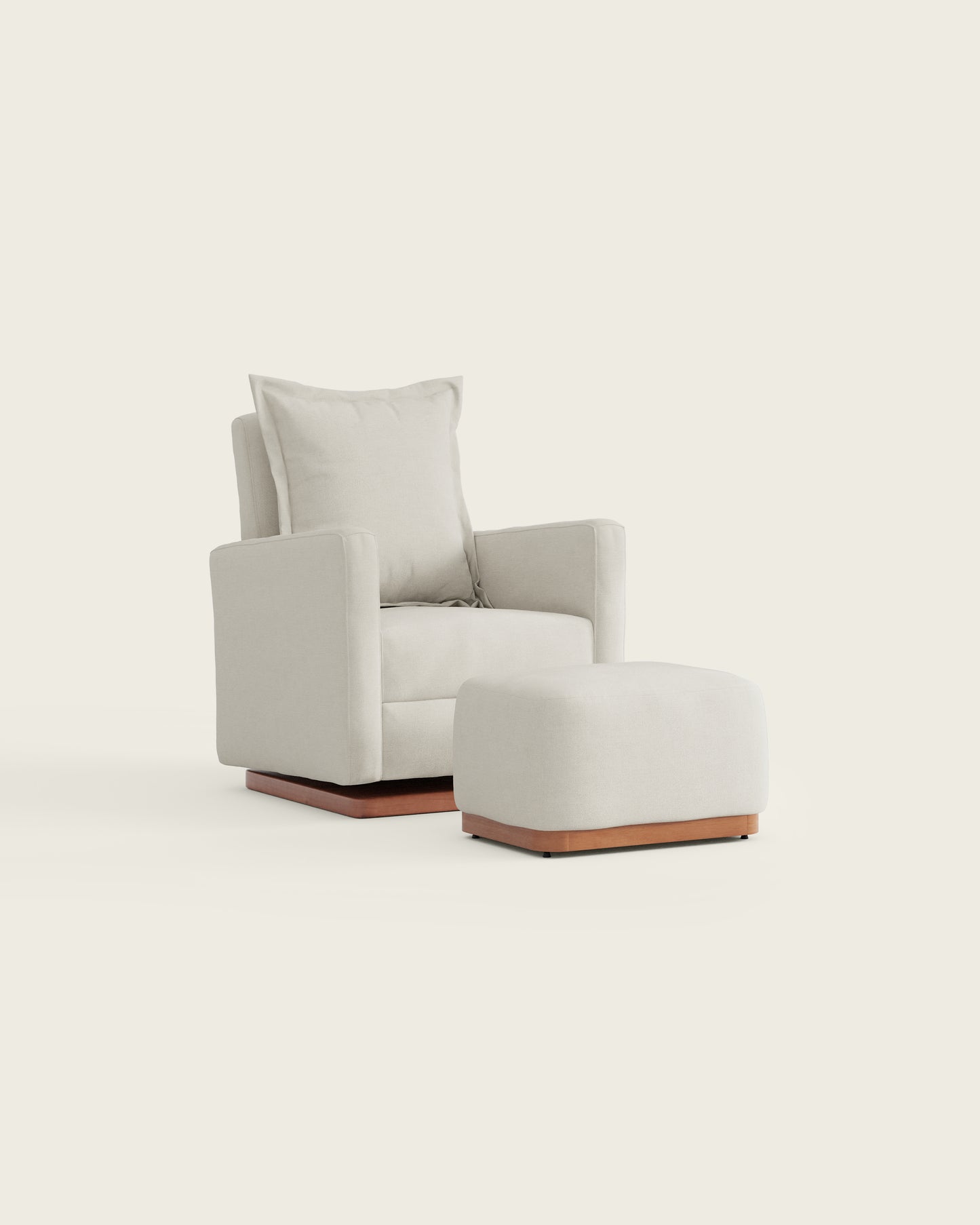 Alabaster Bouclé / Wood Base