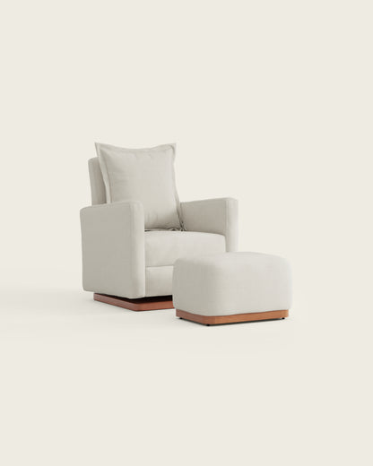 Alabaster Bouclé / Wood Base