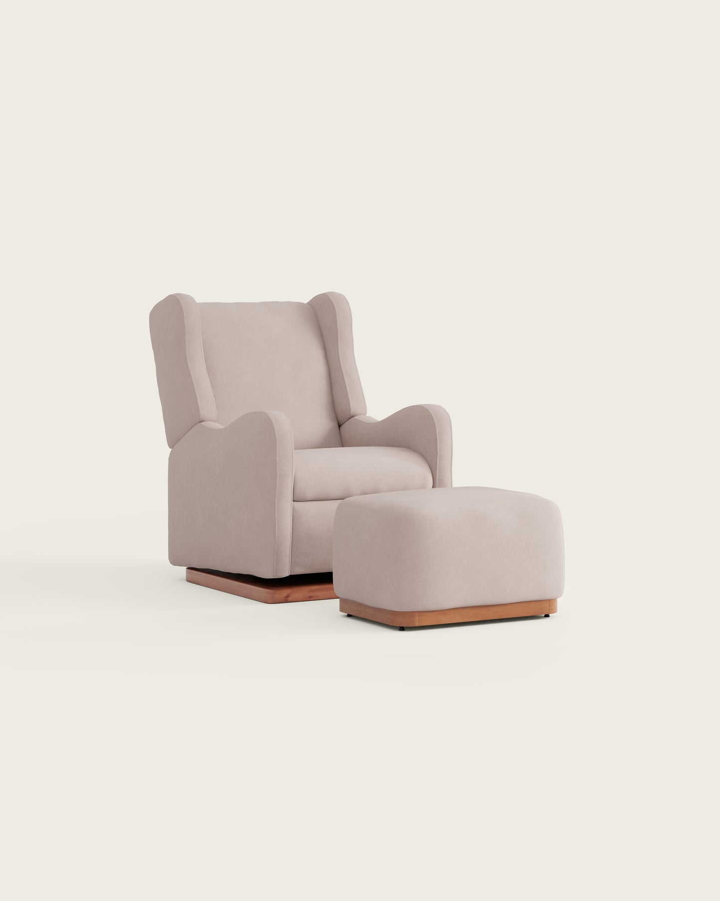 Peony Brushed Chenille / Wood Base