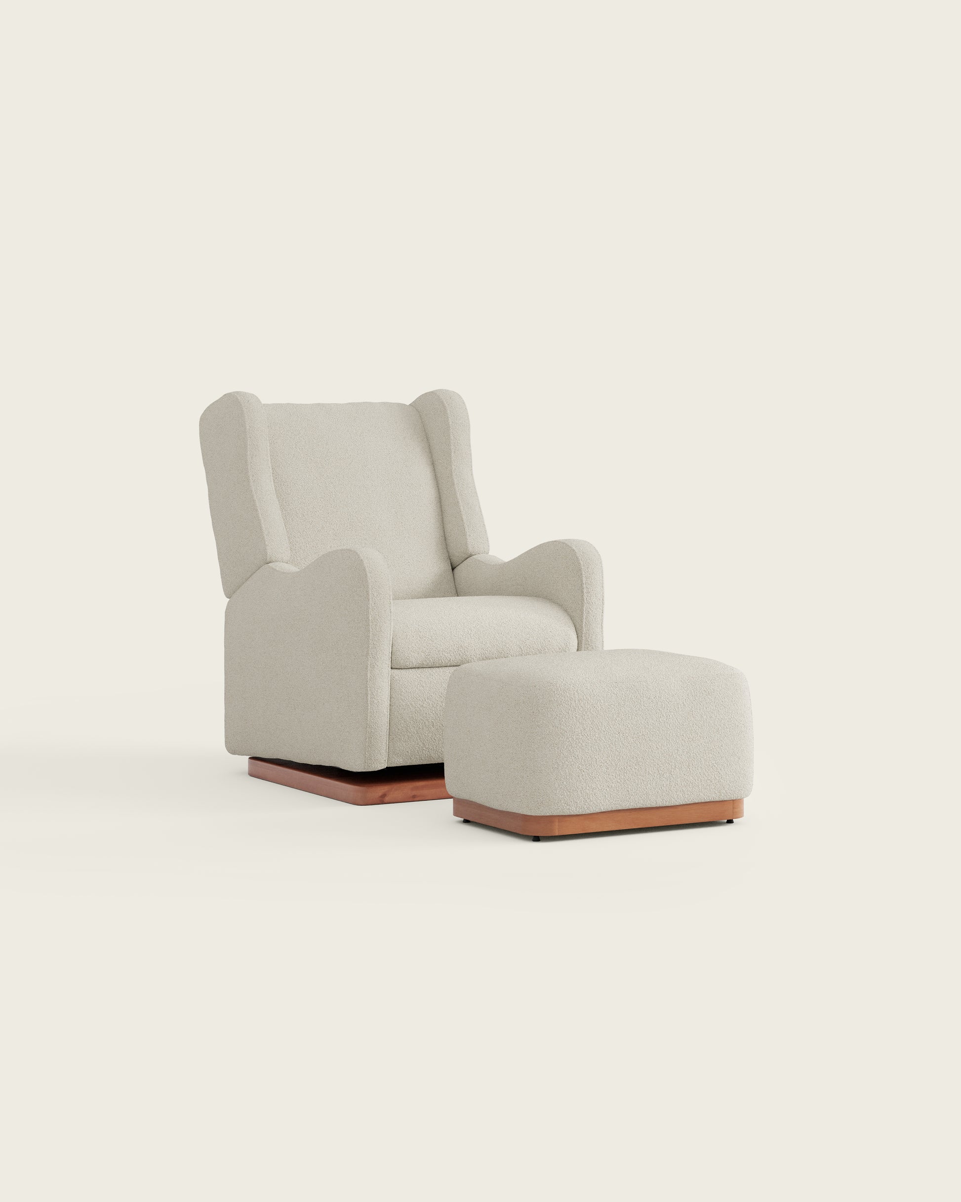 Alabaster Bouclé / Wood Base