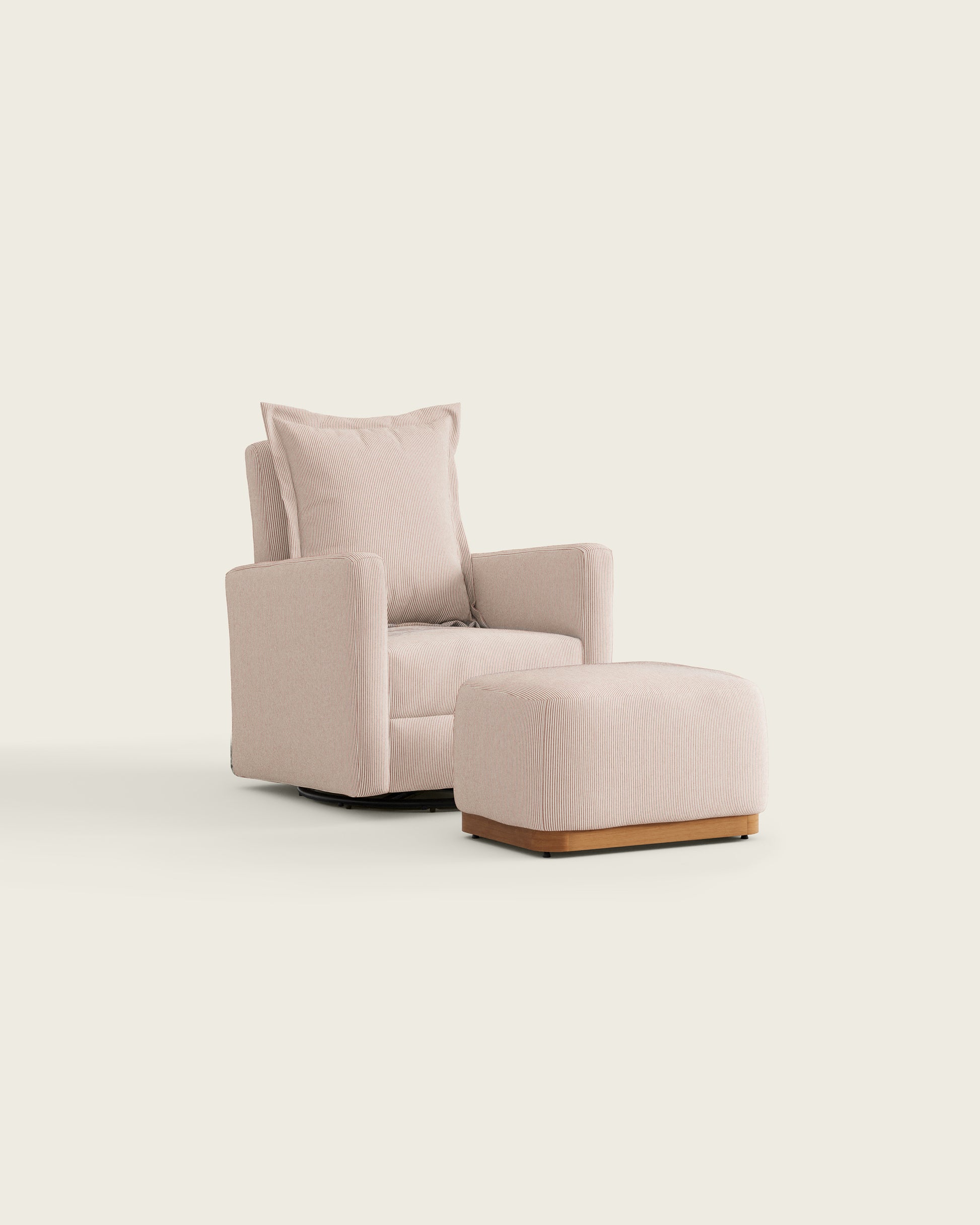 Cinnamon Ticking Stripe / Metal Base