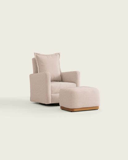 Cinnamon Ticking Stripe / Metal Base