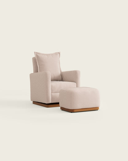 Cinnamon Ticking Stripe / Wood Base