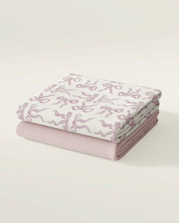 Organic Fitted Ballet Slippers Cot Sheet Set