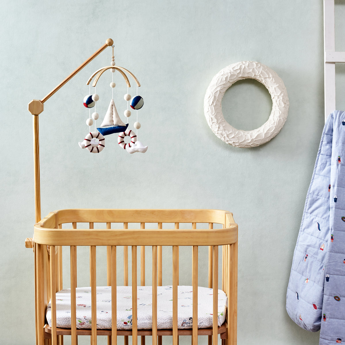 AFUNTA 37 Inch Baby Crib Mobile Arm With Music Box - Adjustable Nursery Mobile Holder