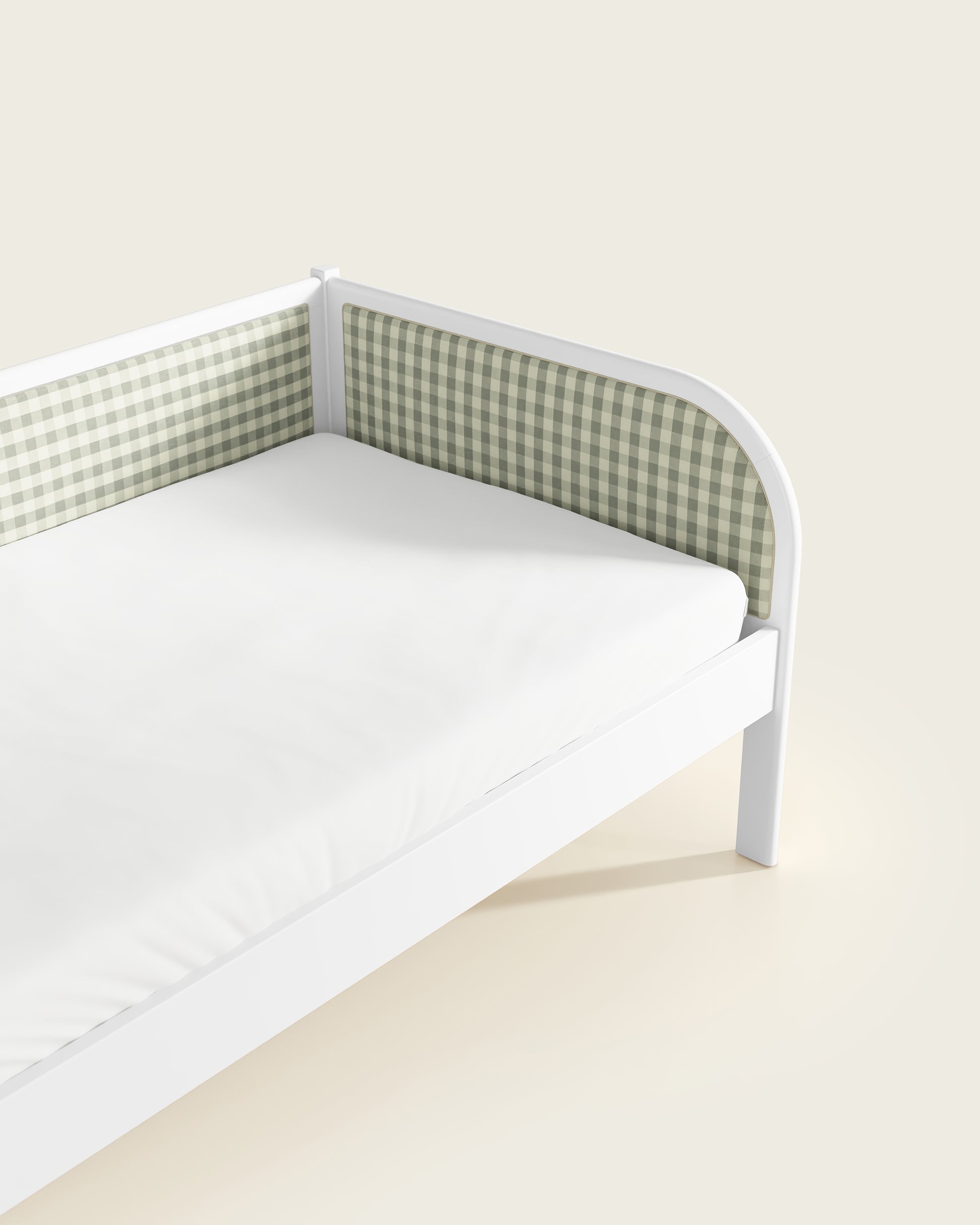White / Celadon Gingham