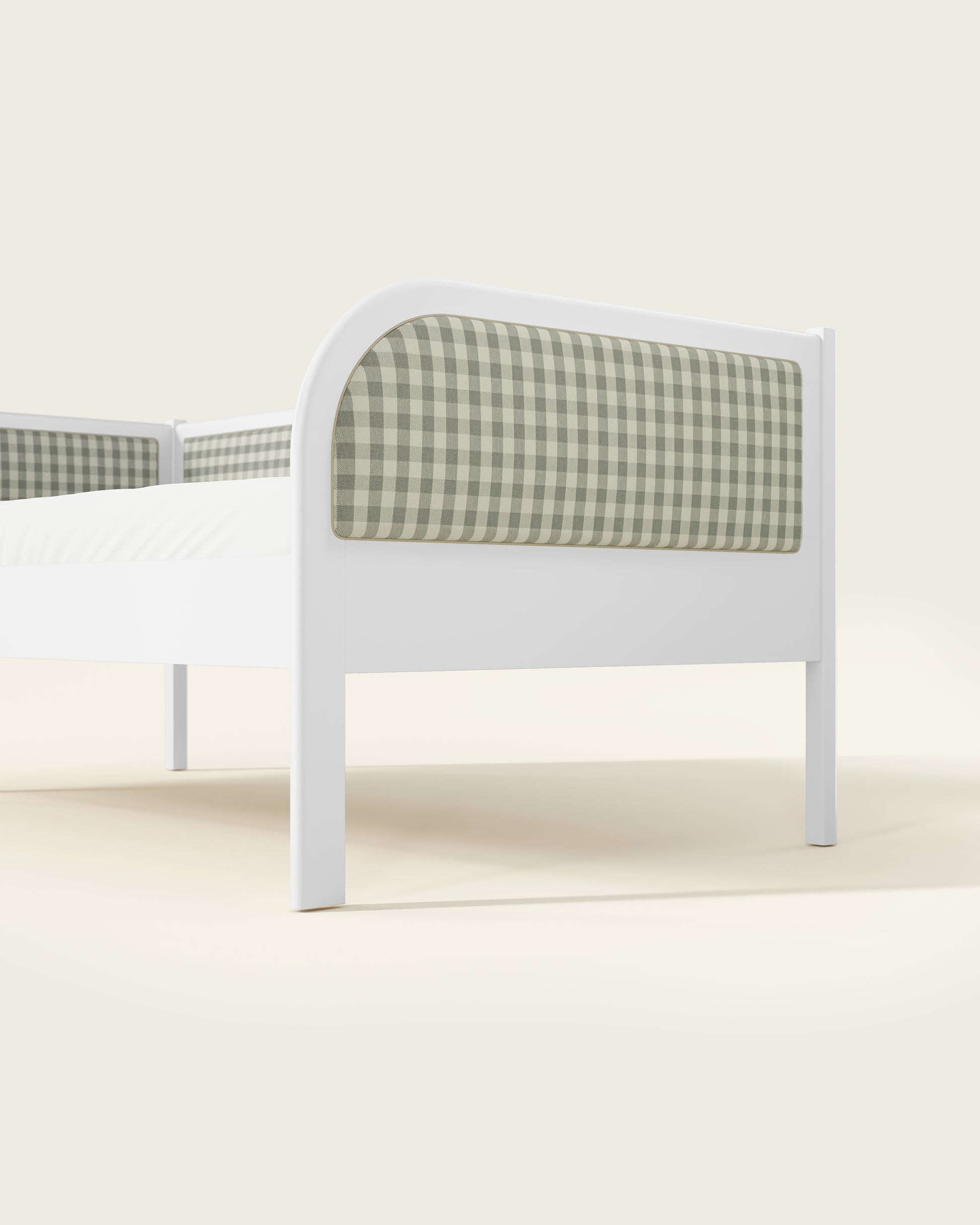 White / Celadon Gingham