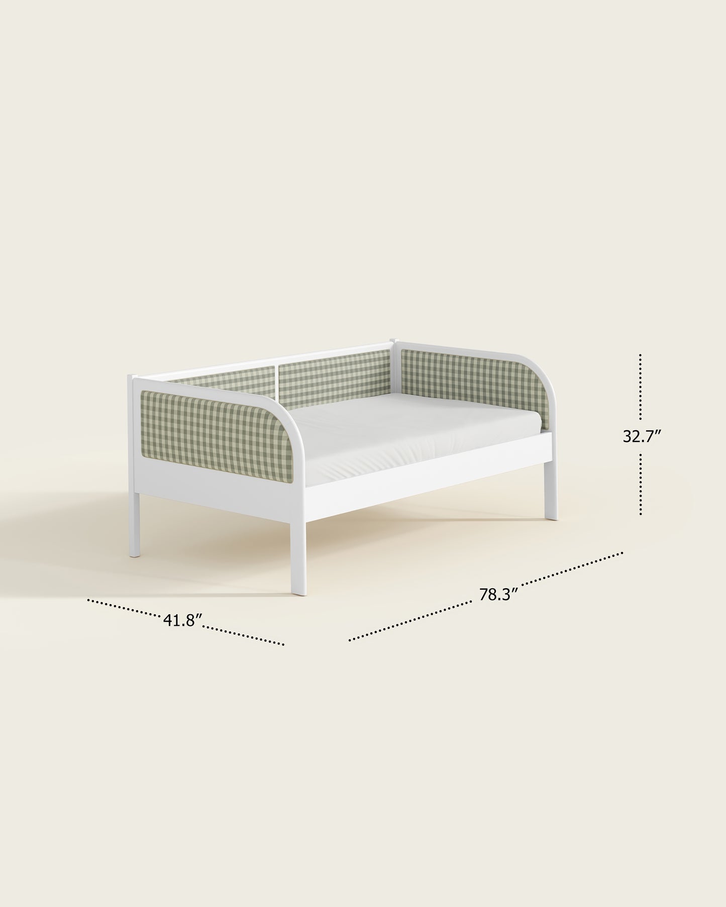 White / Celadon Gingham