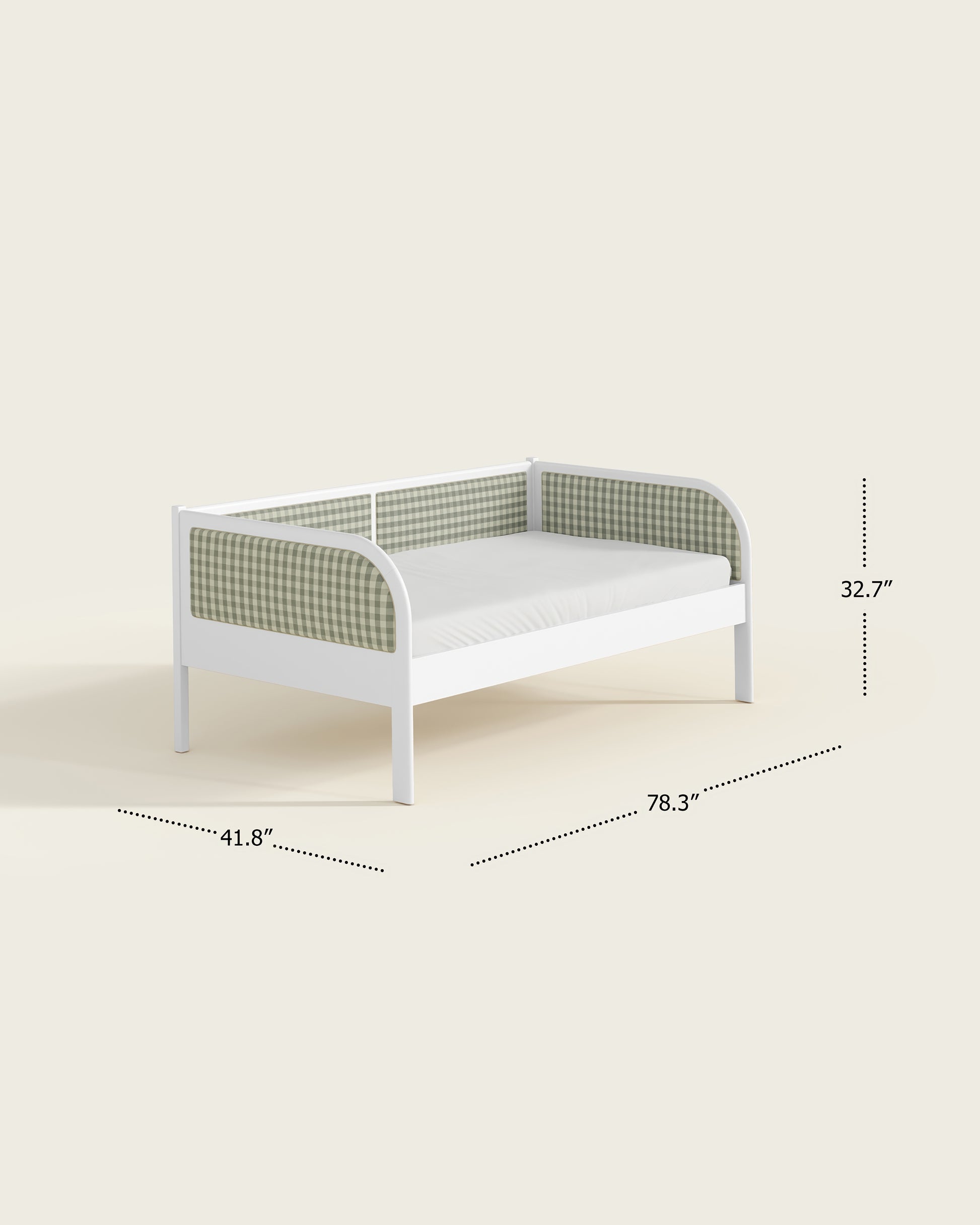 White / Celadon Gingham