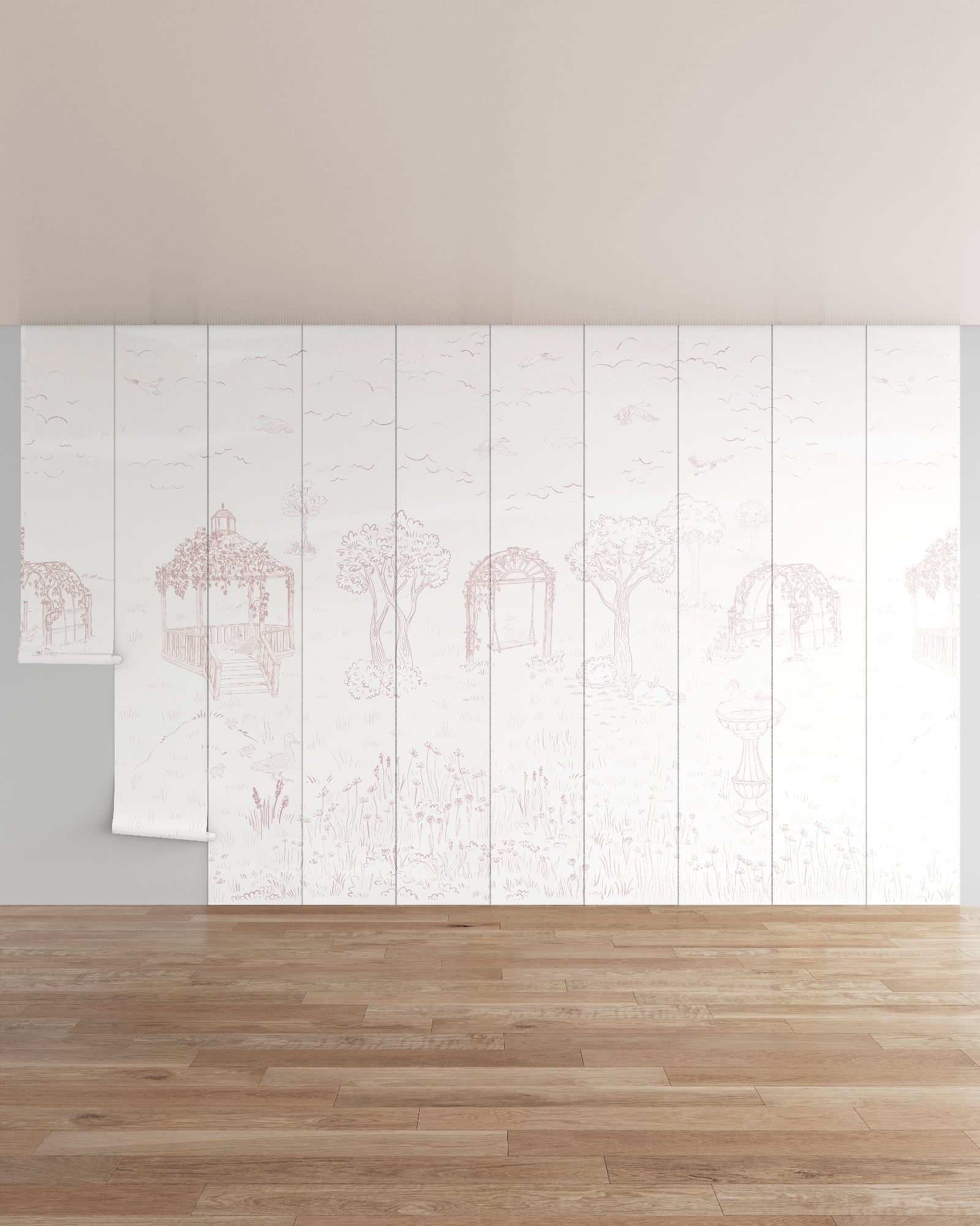Mauve / 10 Panels / Repeatable (16.07 ft W x 10 ft H)