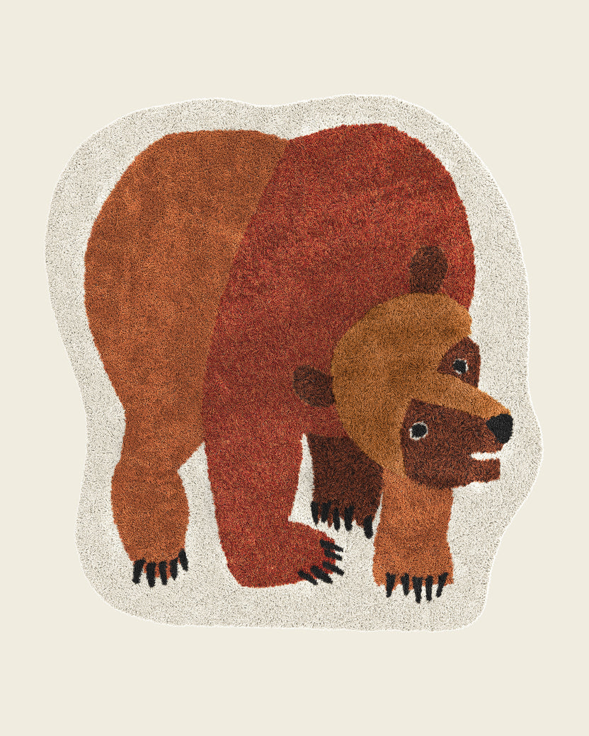 Ear Rug Brown Bear, Brown Bear Washable Rug | Eric Carle x Nestig