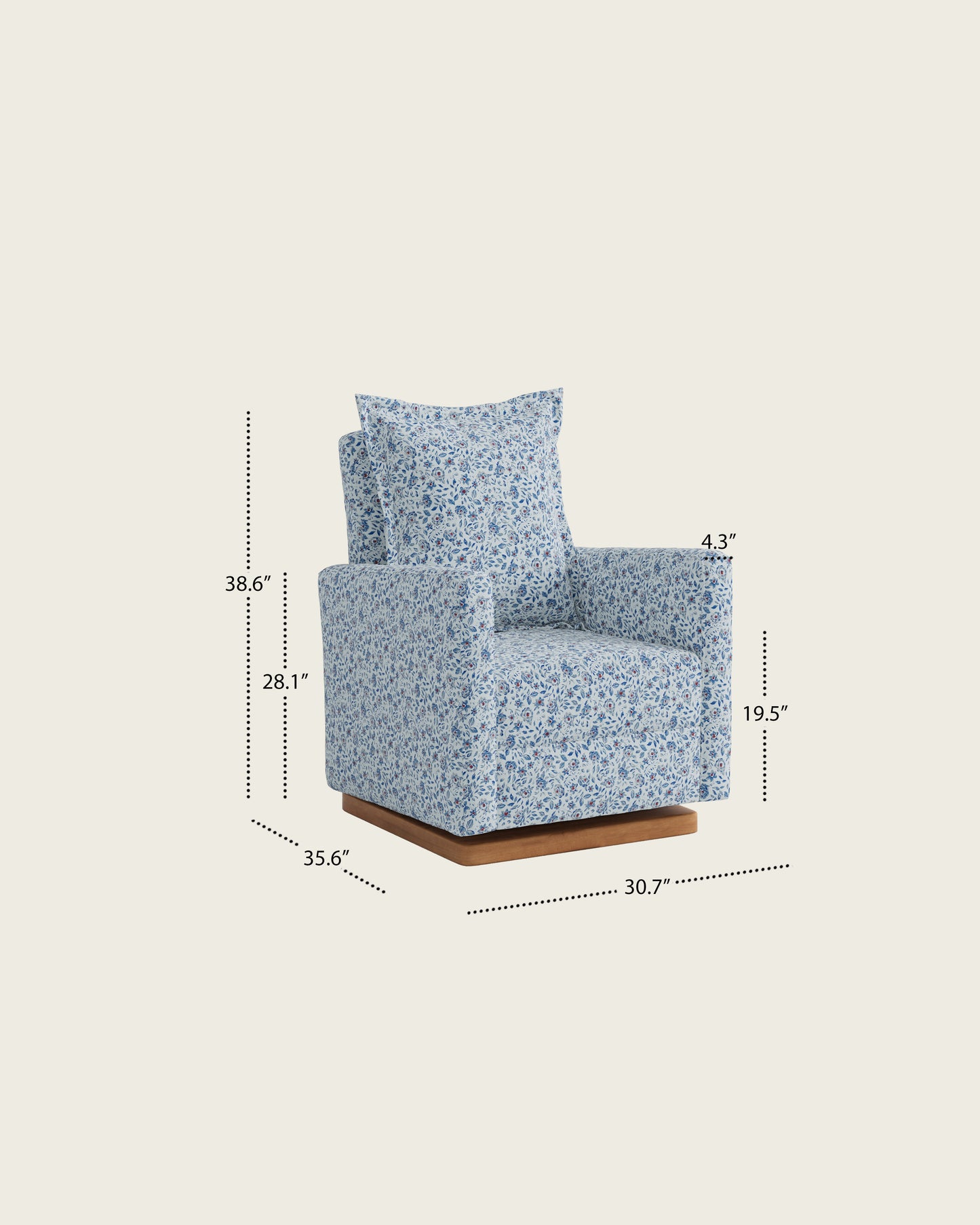 Blue Rosecroft / Wood Base