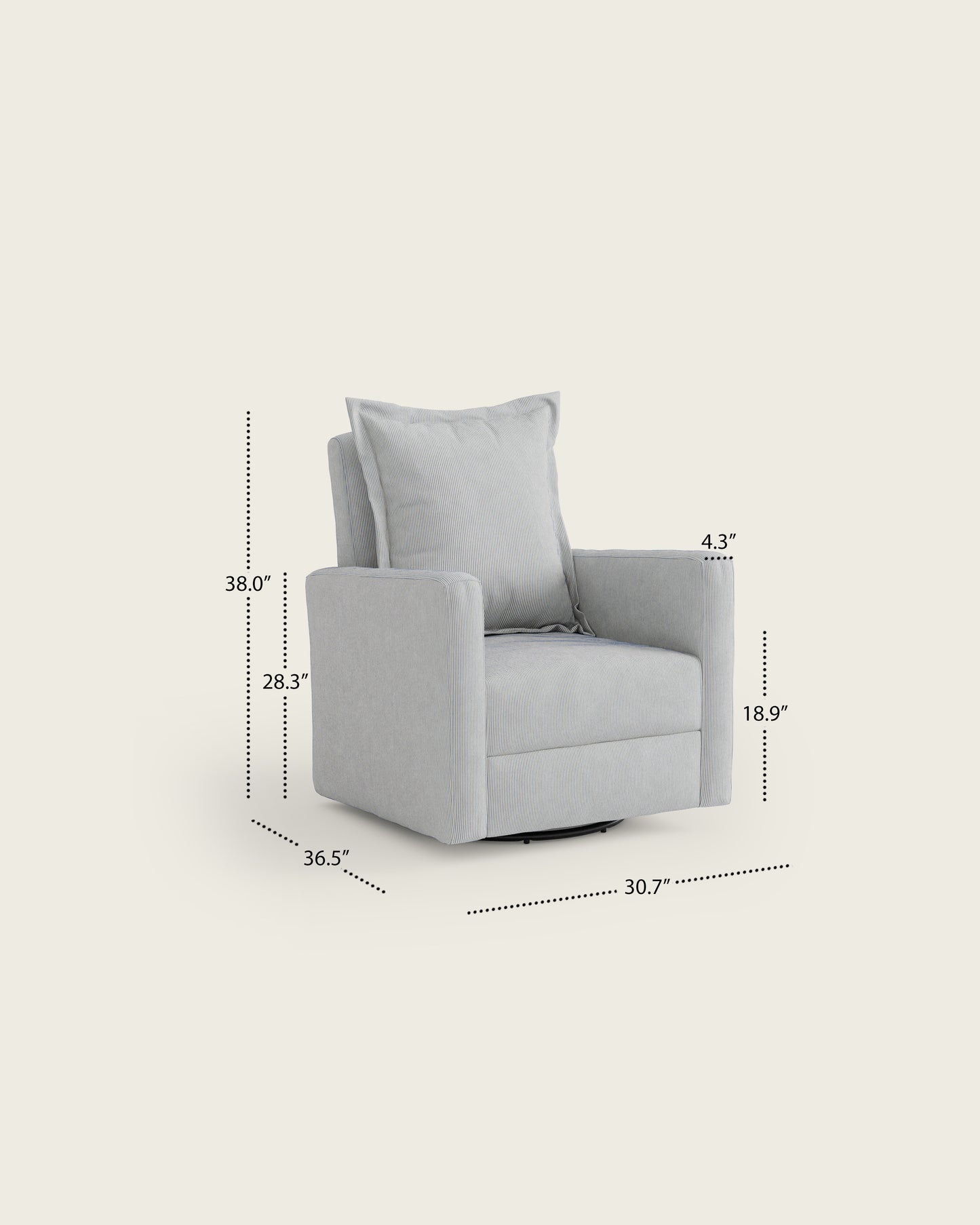 Bluebell Ticking Stripe / Metal Base