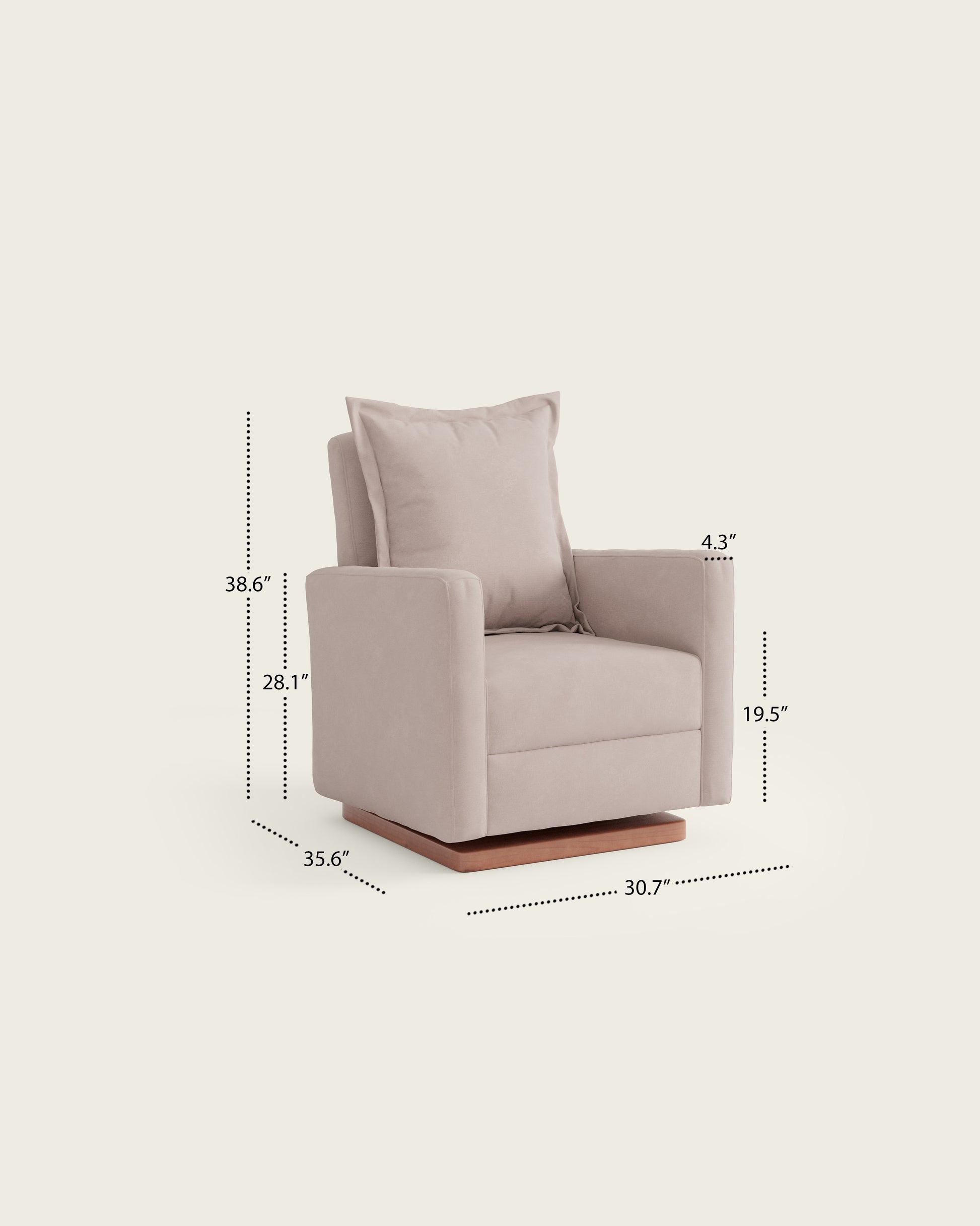 Peony Brushed Chenille / Wood Base