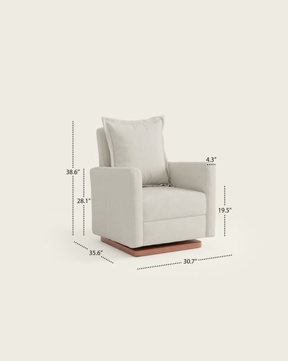 Snow Textured Weave / Wood Base