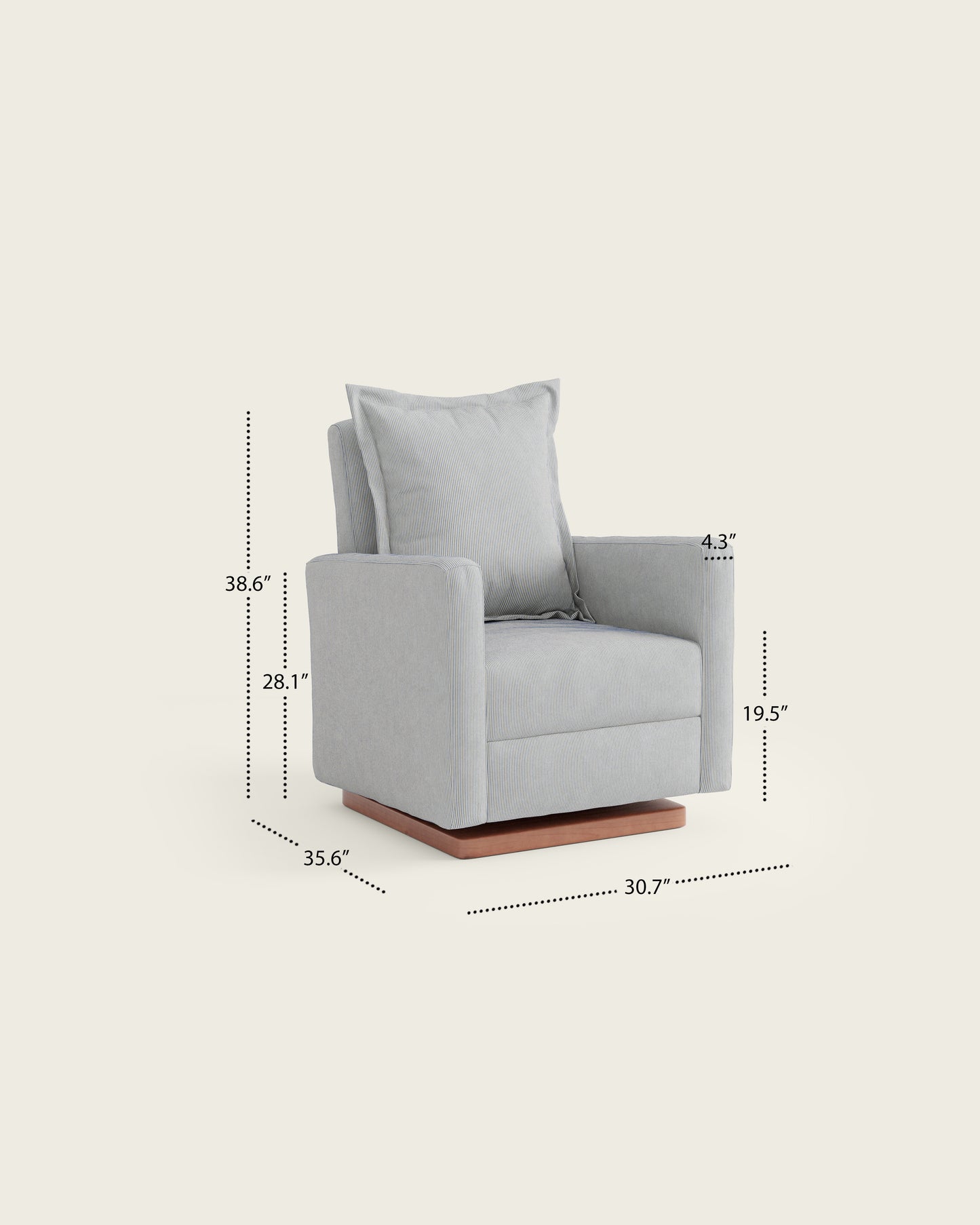 Bluebell Ticking Stripe / Wood Base