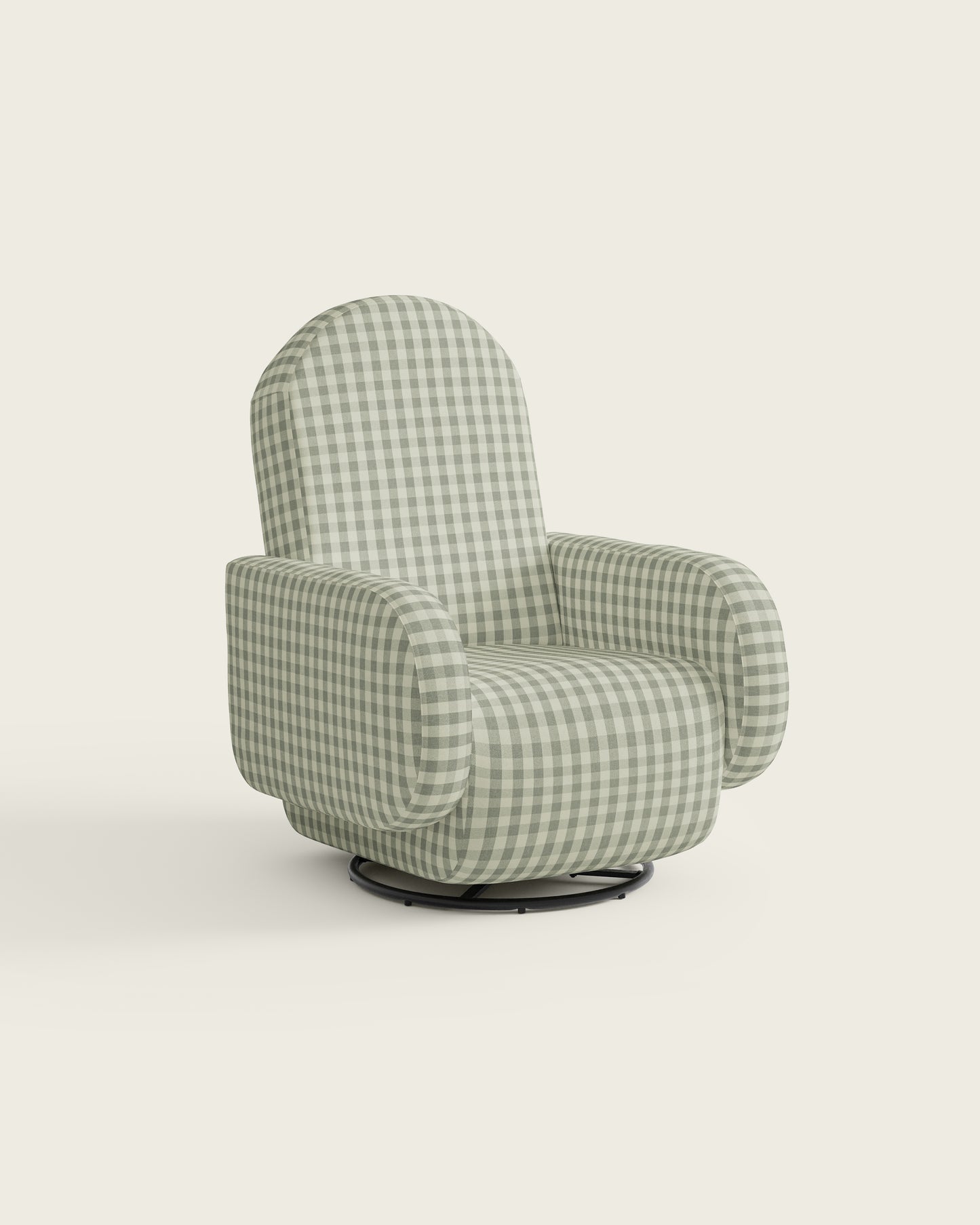 Celadon Gingham / Metal Base