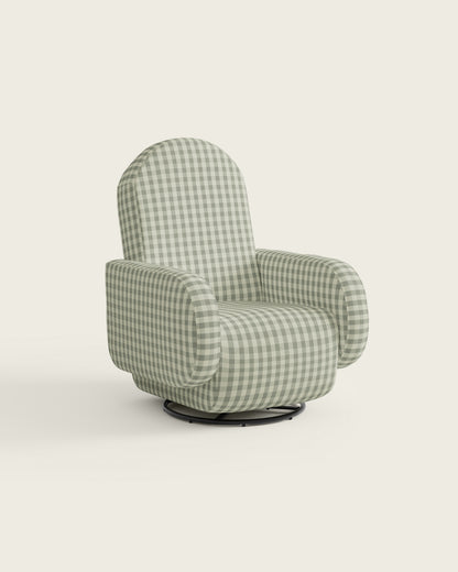 Celadon Gingham / Metal Base