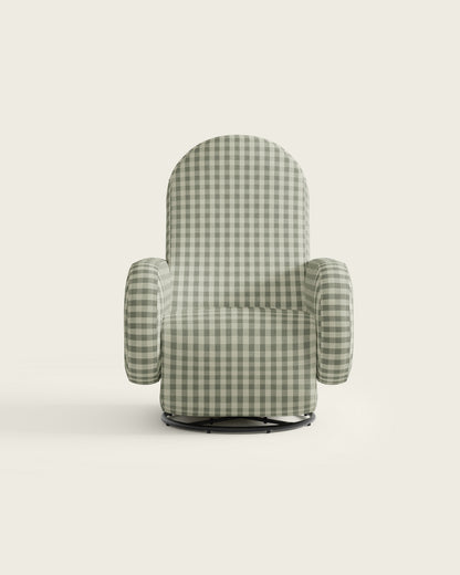 Celadon Gingham / Metal Base