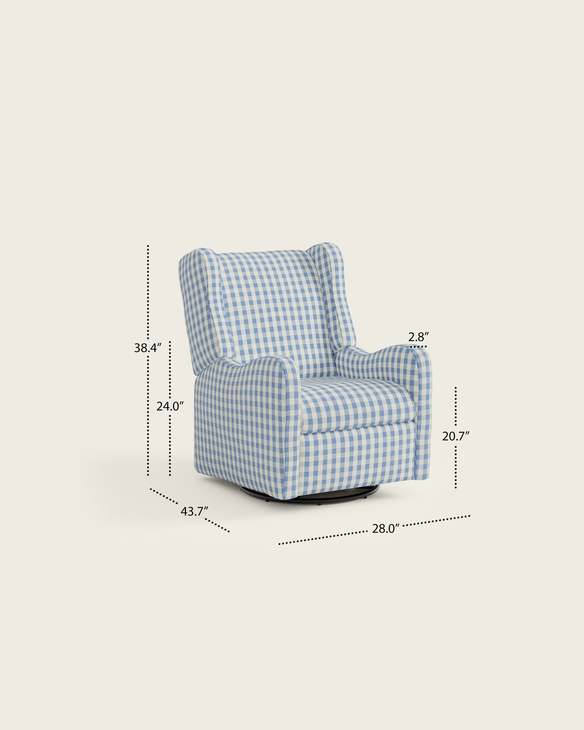 Bluebell Gingham / Metal Base