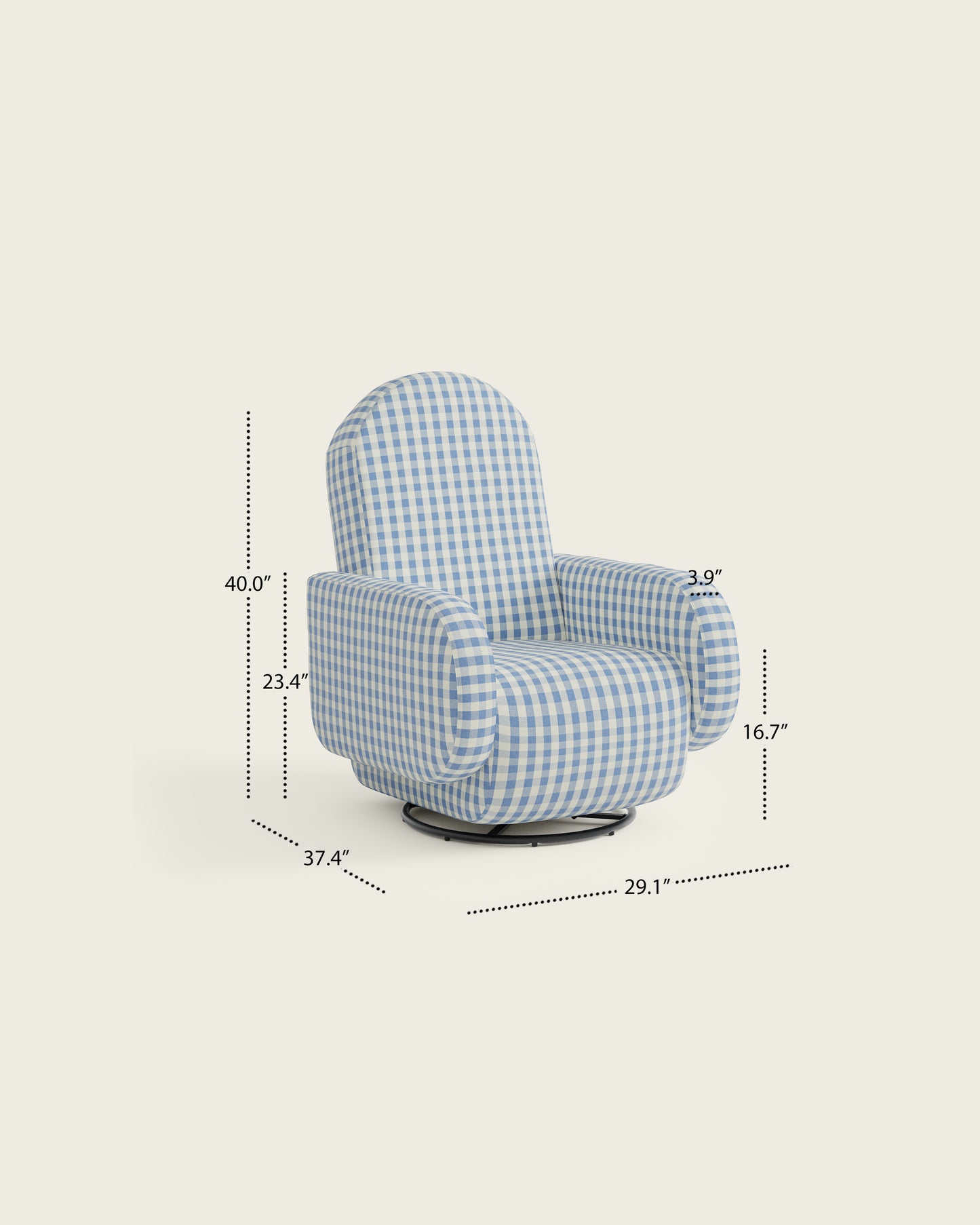 Bluebell Gingham / Metal Base