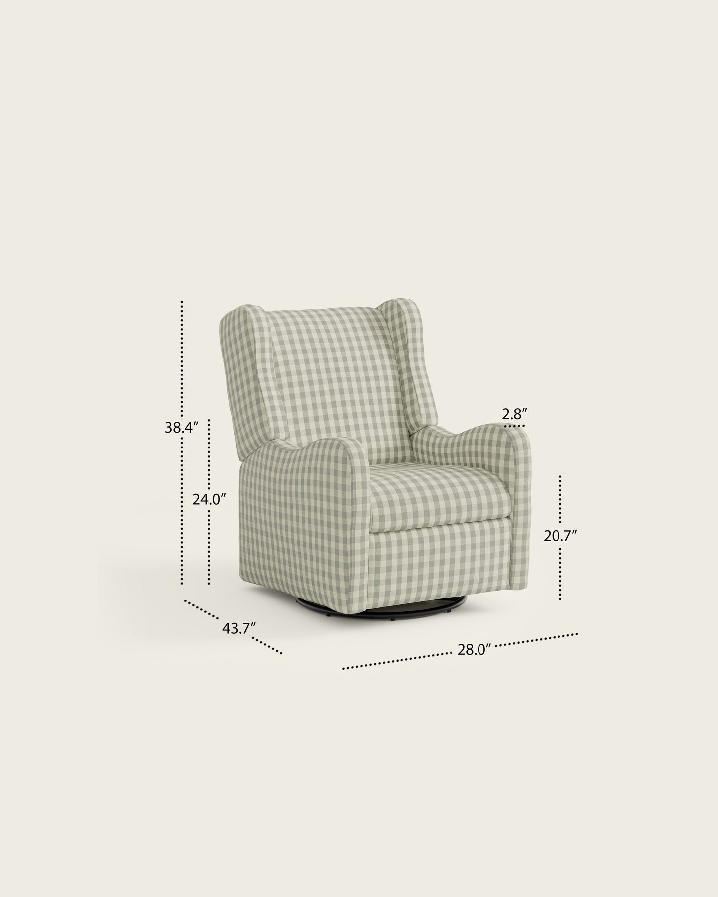 Celadon Gingham / Metal Base