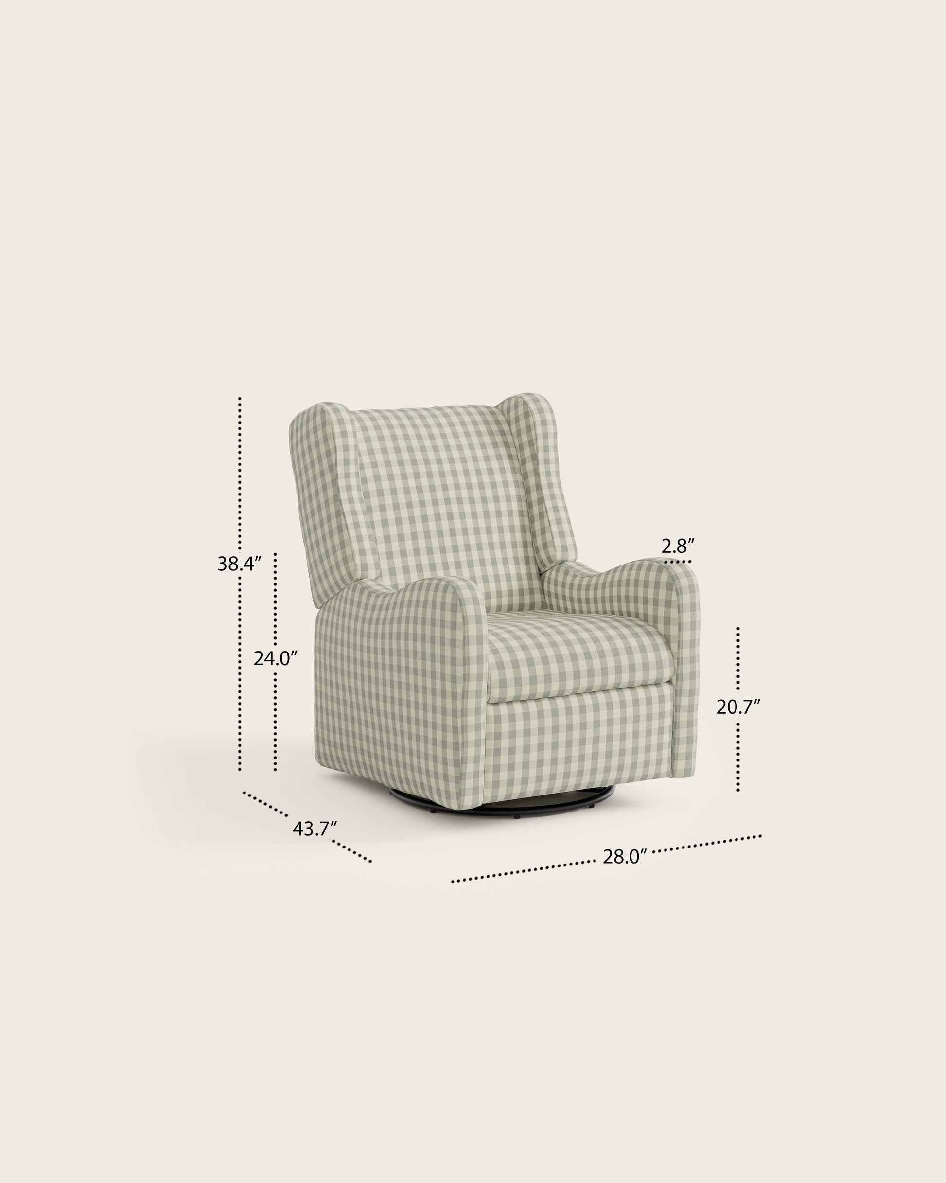 Celadon Gingham / Metal Base