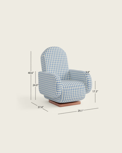 Bluebell Gingham / Wood Base