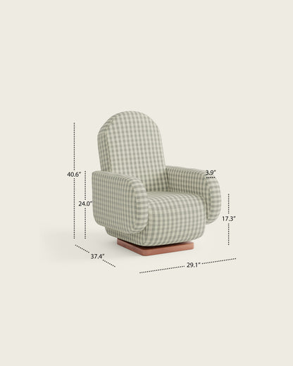 Celadon Gingham / Wood Base