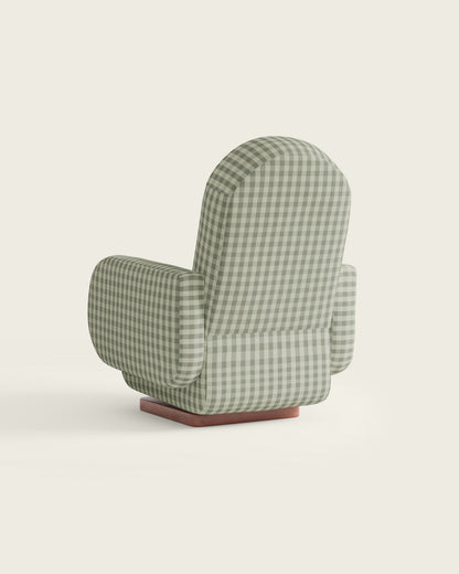 Celadon Gingham / Wood Base
