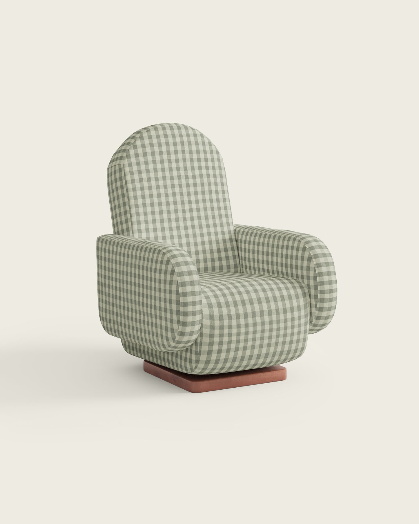 Celadon Gingham / Wood Base