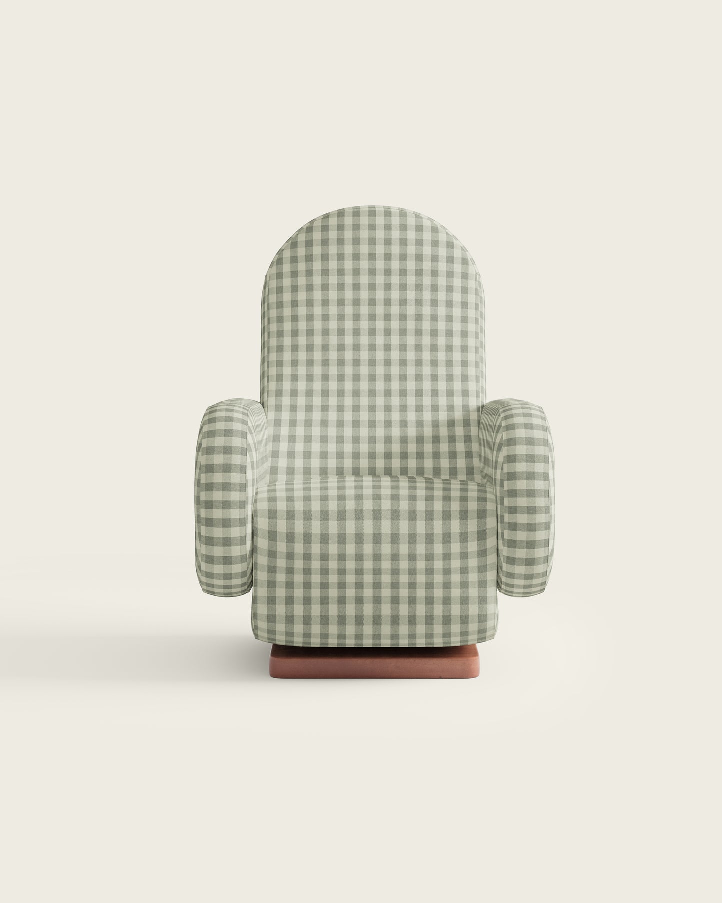 Celadon Gingham / Wood Base