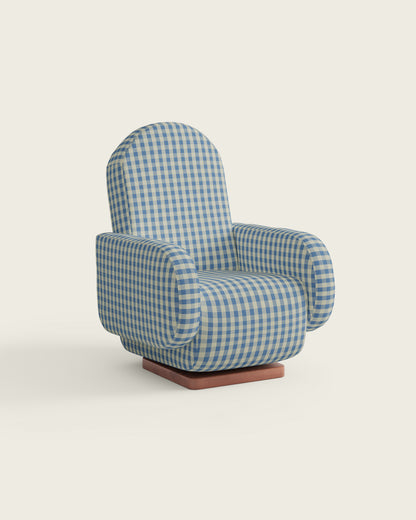 Bluebell Gingham / Wood Base