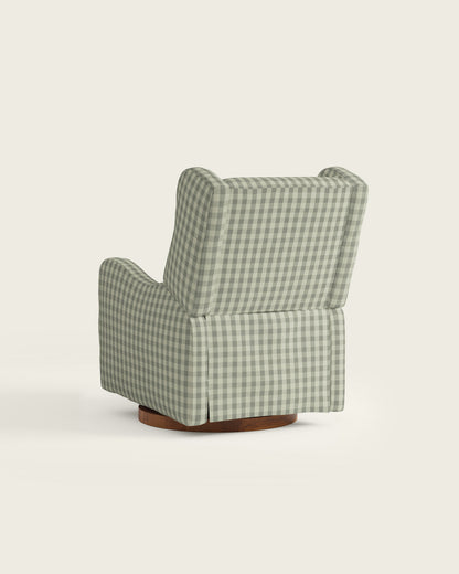 Celadon Gingham / Wood Base