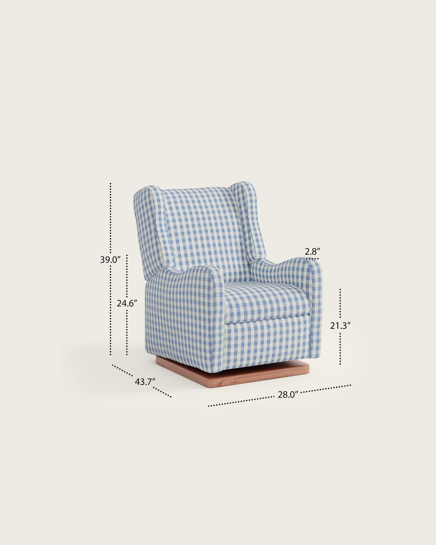 Bluebell Gingham / Wood Base