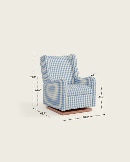 Bluebell Gingham / Wood Base