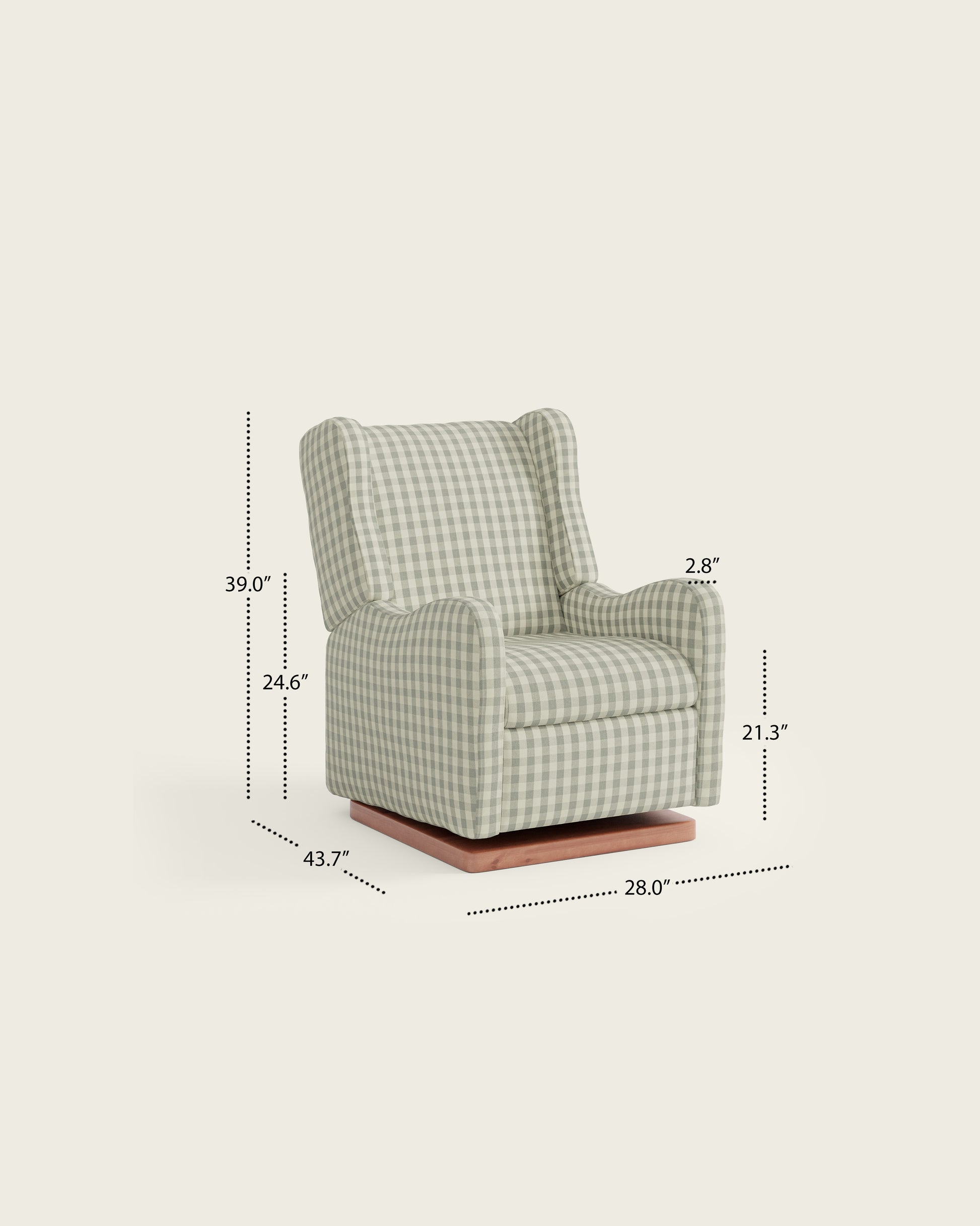 Celadon Gingham / Wood Base