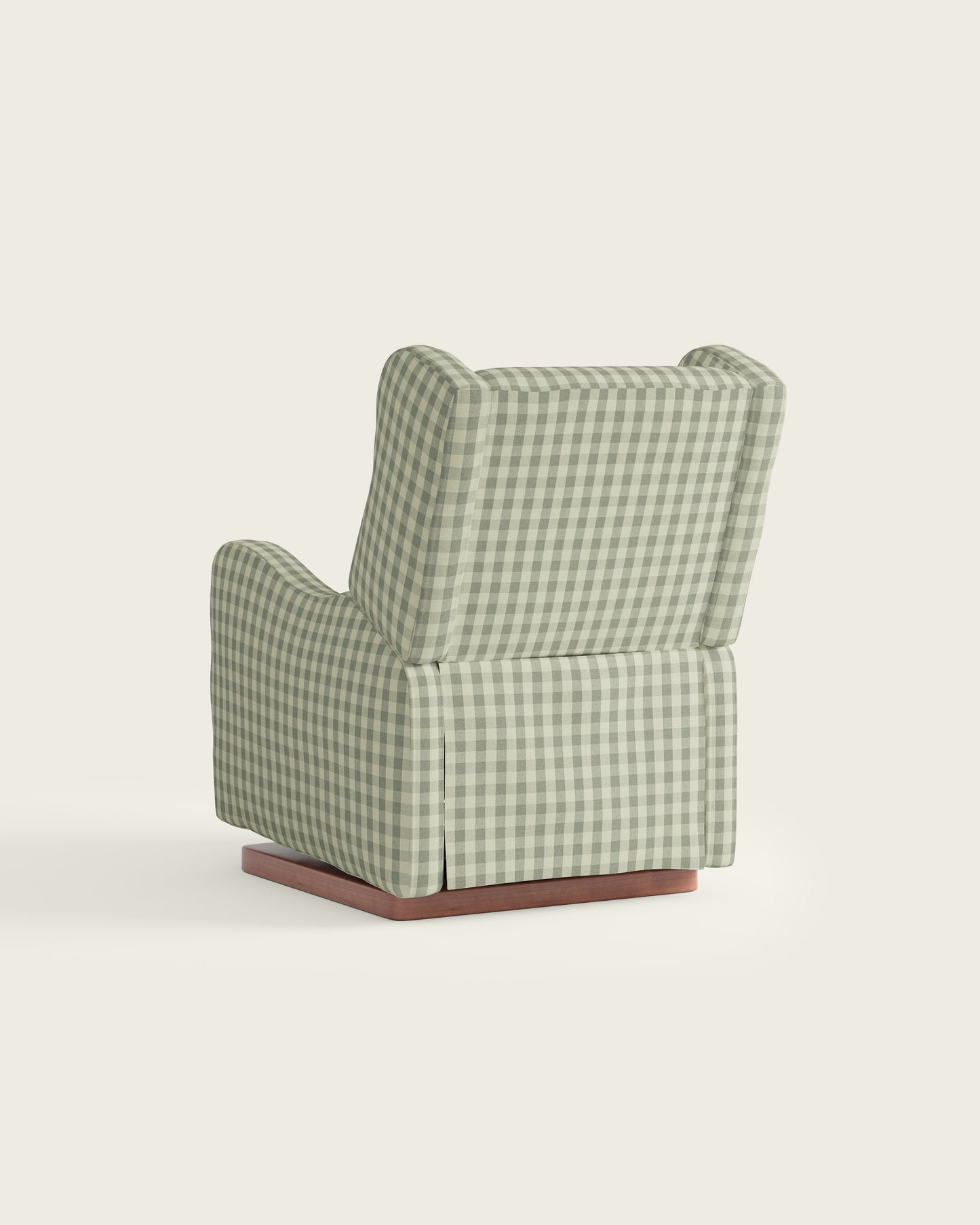 Celadon Gingham / Wood Base