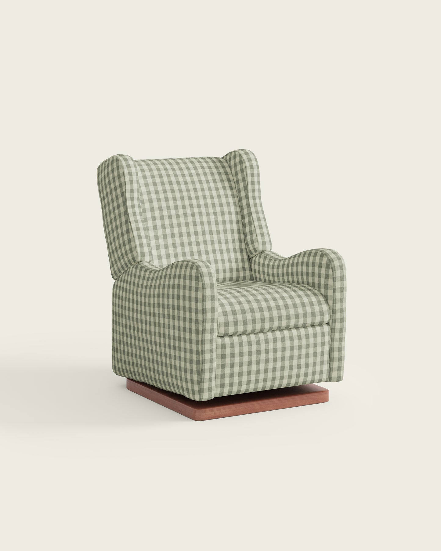 Celadon Gingham / Wood Base